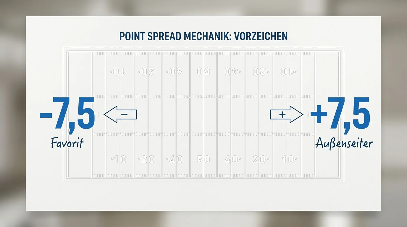 Point Spread Mechanik im American Football: Vorzeichen Favorit und Außenseiter NFL Erklarung